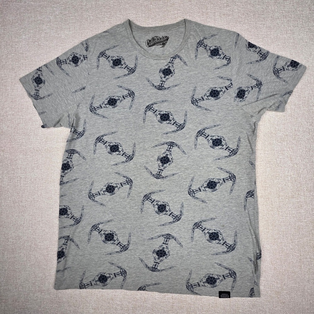 Star Wars TIE Interceptor All‎ Over Print T-Shirt Old Navy Gray Mens Large L